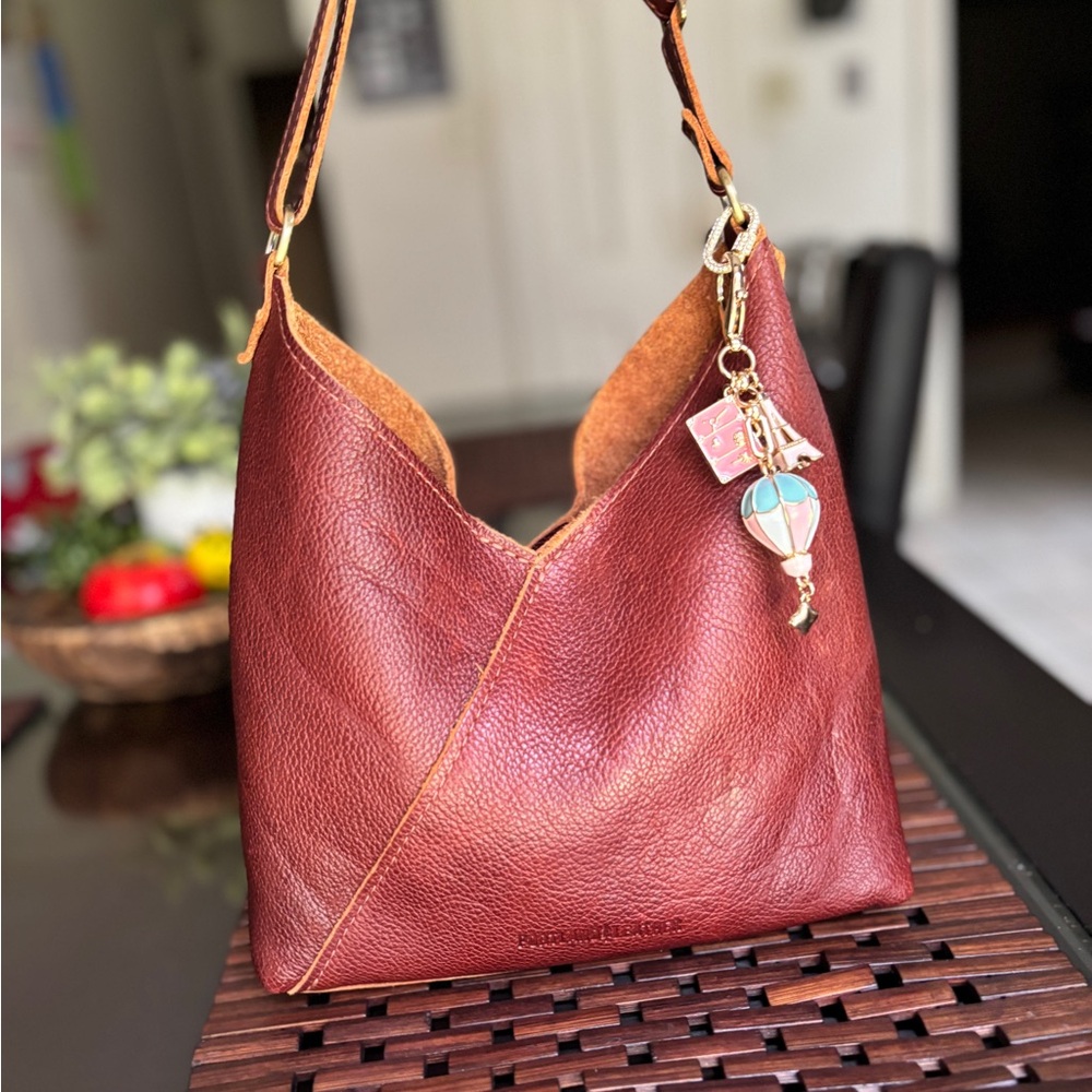 Portland Leather Nutmeg Brown Shoulder Hobo Bag